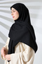 Black Crepe Large Size Scarf - 120X120 - 6