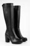 Women's Daen Black Genuine Leather Heeled Boots - 2