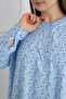 100% Cotton Seasonal Fabric Long Sleeve Plus Size Mother's Nightgown 813 - 4
