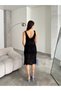 Women's Thick Strap Motif Detailed Openwork Summer Knitwear Knit Dress - 3
