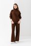 Ribbed Knitwear Set, Turtleneck Bottom Top Knitwear Set, Knitwear Sweater Trousers Double Set