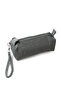 Crinkle / Clinker Single Zippered Wrist Strap Mobile Phone Clutch Bag Wallet Pen Holder Gray 1115H - 3
