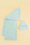 Children's Hair Knitted Soft Knitwear Scarf Beanie Set 7-9 & 10-12 Years Mint Chkıds103 - 2