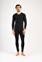 Men's Long Sleeve V-Neck Thermal Underwear Set 405157   Black