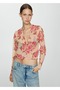 Floral printed wrap blouse