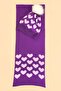 Children's Heart Patterned Pompom Scarf Beanie Set 7-9 & 10-12 Years Purple Chkıds105 - 4