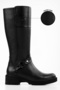 Women's Senda Black Genuine Leather Heeled Boots Black Genuine Leather