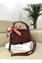 Women's Faux Leather Gold Accessory Zippered Shoulder Bag - 2