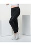Women's Leather Striped Black Steel Knitted Leggings