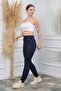 Women's Denim Pants Look Back Pocket Leggings - 6
