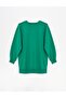 Green Off-Shoulder Sweatshirt - Crew Neck - 2