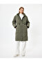 Long Inflatable Coat Hooded Zippered Pocket Comfortable Fit - 3