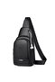 Men's Leather Cross Strap Shoulder and Waist Bag Suitable for Bidirectional Use