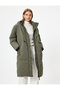 Long Inflatable Coat Hooded Zippered Pocket Comfortable Fit - 2