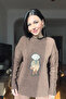 Brown Teddy Bear Embroidered Knitwear Sweater - 3