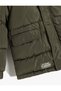 Inflatable Coat with Hood and Faux Fur Detail, Windproof - 4