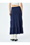 High Waist Oversize Layered Flounce Midi Skirt - 4