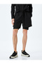 Lace-Up Waist Pocket Detailed Printed Leggings Sports Shorts - 3