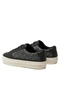 Women's Black Vulc Leather Monogram Sneakers - 2