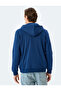 Hooded Cotton Blended Raster Basic Half Zipper Sweatshirt - 4