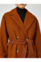 Belted Pocket Double Breasted Long Coat - 5