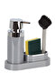Polen Kitchen Set Gray Liquid Soap Dispenser-brush - 2