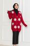 Red Flower Embroidered Knitwear Cardigan 2451 - 7