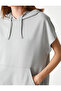 Hooded Short Sleeve Sweatshirt Kangaroo Pocket Modal Blend - 5