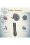 Pet Brush with Automatic Cleaning Button Cat Dog Hair Remover Comb Gray - 7