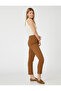 Stitching Detailed Fabric Trousers Skinny Leg - 2