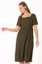 Women's Square Neck Wrap Dress - Comfortable and Modern Fit / Different Color Choices - 6