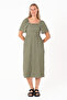 Women's Square Neck Wrap Dress - Comfortable and Modern Fit / Different Color Choices - 3