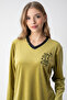 Velvet Text Detailed Pajama Set - 5