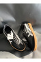 Tig Black and White Suede Lace-Up Sneakers