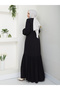 Tesetür Giyim Medina Silk Balloon Sleeve Skirt Gathered Ferace - 5