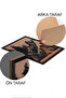طقم طاولة ملصقات MDF مكون من 3 قطع بإطار أسود - مجموعة 12 - 2