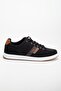 Men's Sports Shoes Black Skin Side Stripe Flat Sole - 3
