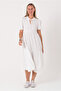 Women S Ruffled Lace-Up Neckline Wrap Dress - Comfortable and Modern Fit / Different Color Choices - 2