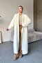 Long Casual Knitwear Cardigan Ecru 8245 - 3