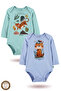 2-Piece 100% Cotton Organic Printed Snap Fastener Baby Bodysuit