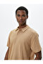Polo Neck Knitwear T-Shirt Textured Buttons Short Sleeve