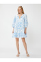 Mini Floral Dress with Tiered Balloon Sleeves - 3