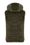 Women's Khaki Quilted Hooded Puffer Vest - 4