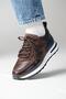 Vios Model Genuine Leather Handmade Brown Men's Sneakers - 2