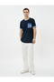 Slim Fit T-Shirt Crew Neck Pocket Detailed Abstract Printed - 2