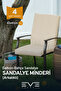 Garden - Living Room - Balcony Back Zippered Connectable Washable Chair Cushion 4 Pieces