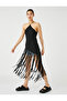 Halter Neck Blouse Tassels Asymmetrical Cutout Ribbed - 2
