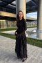 Ruffle Detail Black Dress - 4