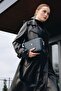 Women's Navy Blue 3-Compartment Lined Crossbody Shoulder Bag with Adjustable Column Strap - 3