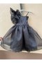 Black Shiny Ruffle Detail Single Sleeve Girl's Party Dress - 5